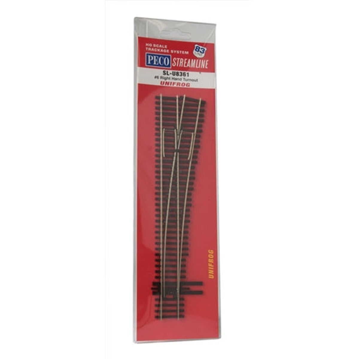 Peco Streamline SL-U8361 HO North American Style Code 83 Unifrog #6 Right Hand Turnout Switch