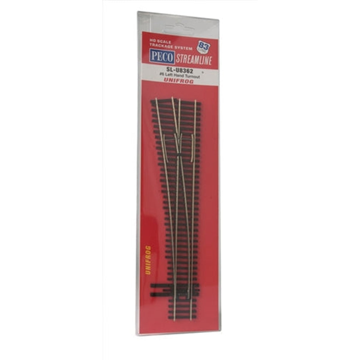 Peco Streamline SL-U8362 HO North American Style Code 83 Unifrog #6 Left Hand Turnout Switch