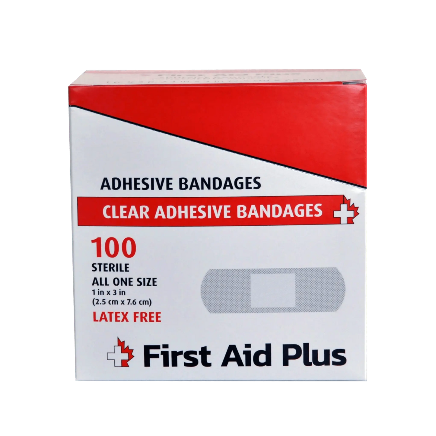 Plastic Adhesive Bandage, Standard Strip, 3" x 1", 100/box