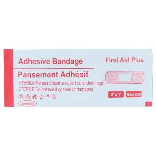 Plastic Adhesive Bandage, Standard Strip, 3" x 1"