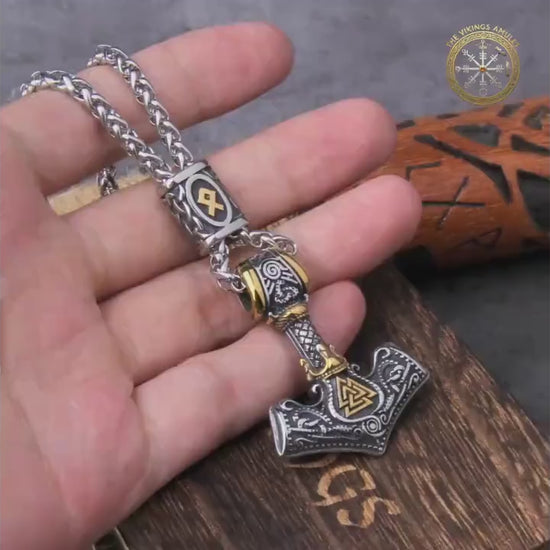 Viking Mjolnir Thor's Hammer Stainless Steel Pendant Necklace