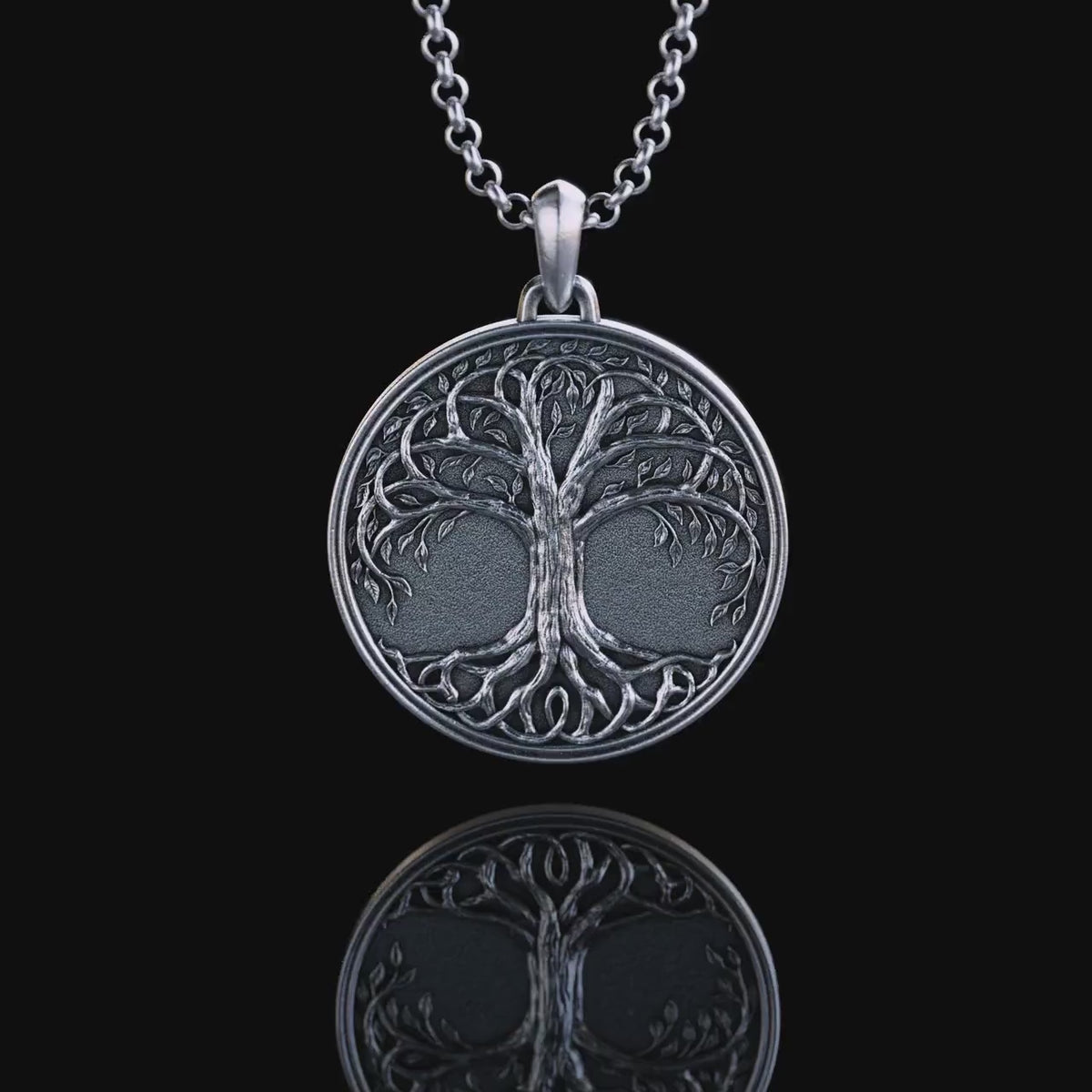 Tree of Life Yggdrasil Sterling Silver Pendant Necklace