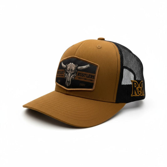 Ruthless Rustlers Barbed Wire Trucker Cap | Caramel/Black
