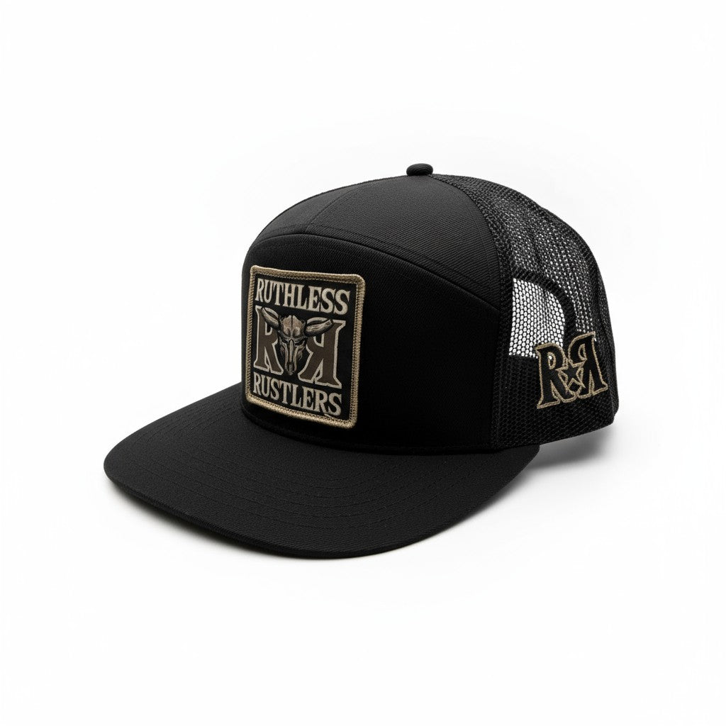 Ruthless Rustlers RR Bold Flat Bill Cap | Black