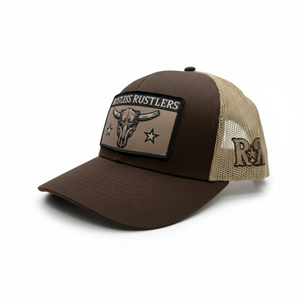 Ruthless Rustlers Maverick Trucker Cap | Brown/Khaki