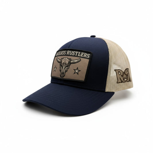 Ruthless Rustlers Maverick Trucker Cap | Navy/Stone