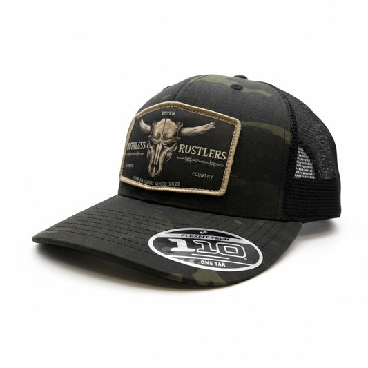 Ruthless Rustlers Barbed Wire Premium Cap | Black Camo