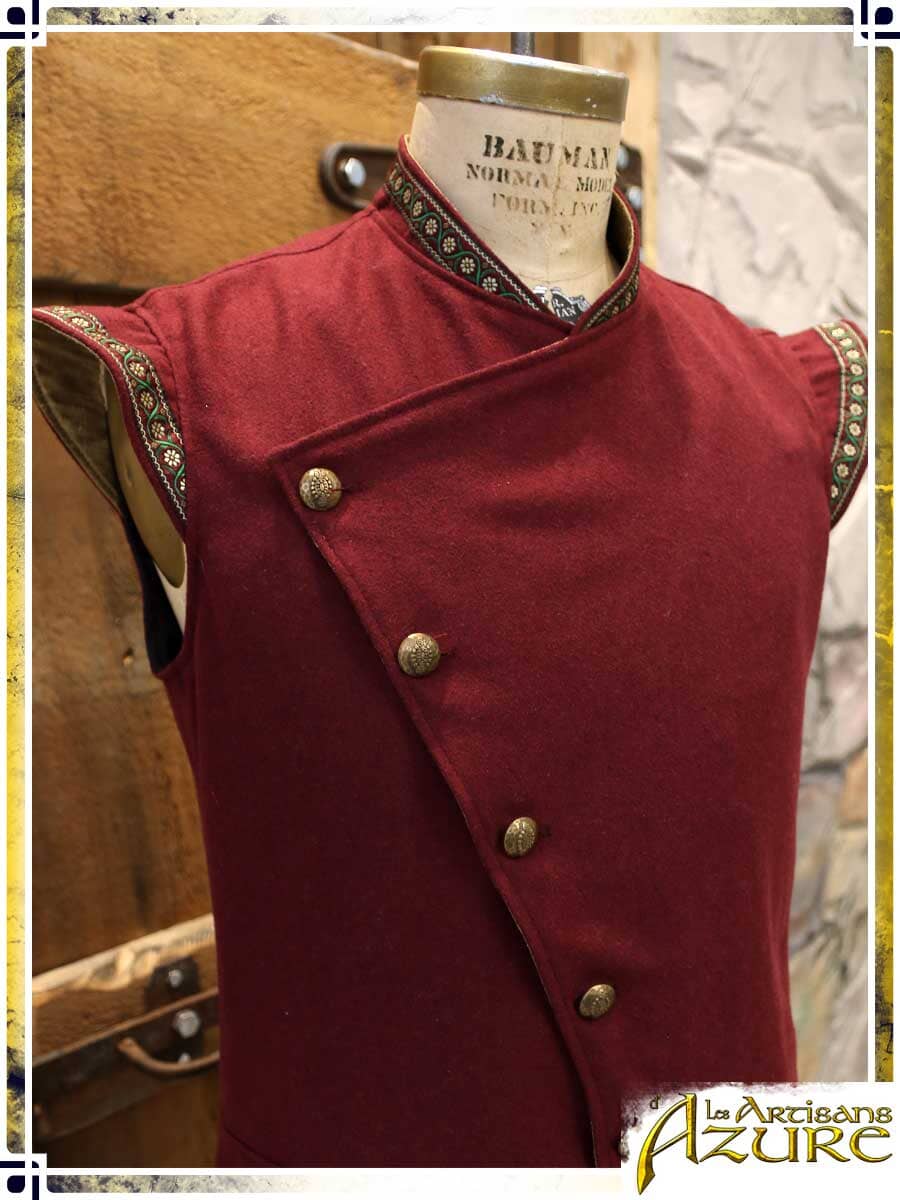 Unique Striking Red Sleeveless Coat