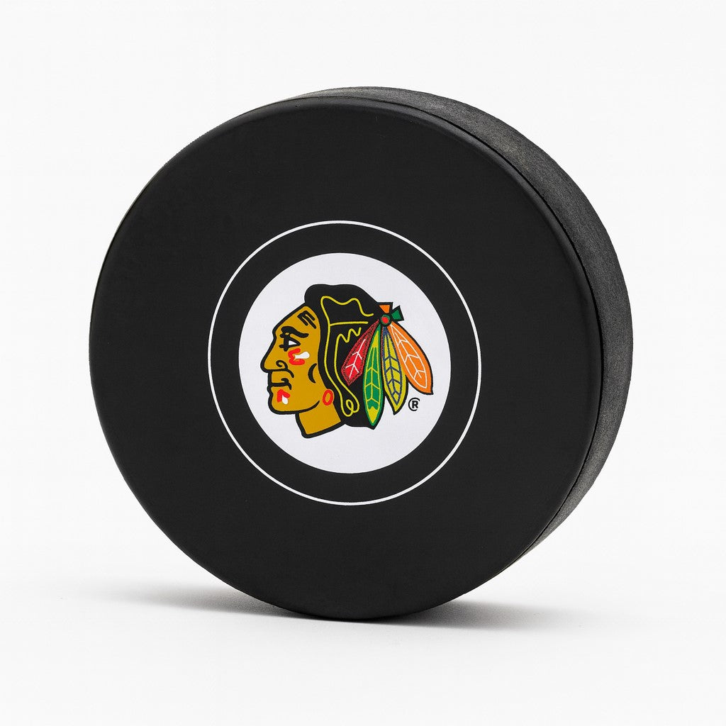 CHICAGO BLACKHAWKS OFFICIAL NHL  HOCKEY PUCK – TEAM LOGO COLLECTIBLE