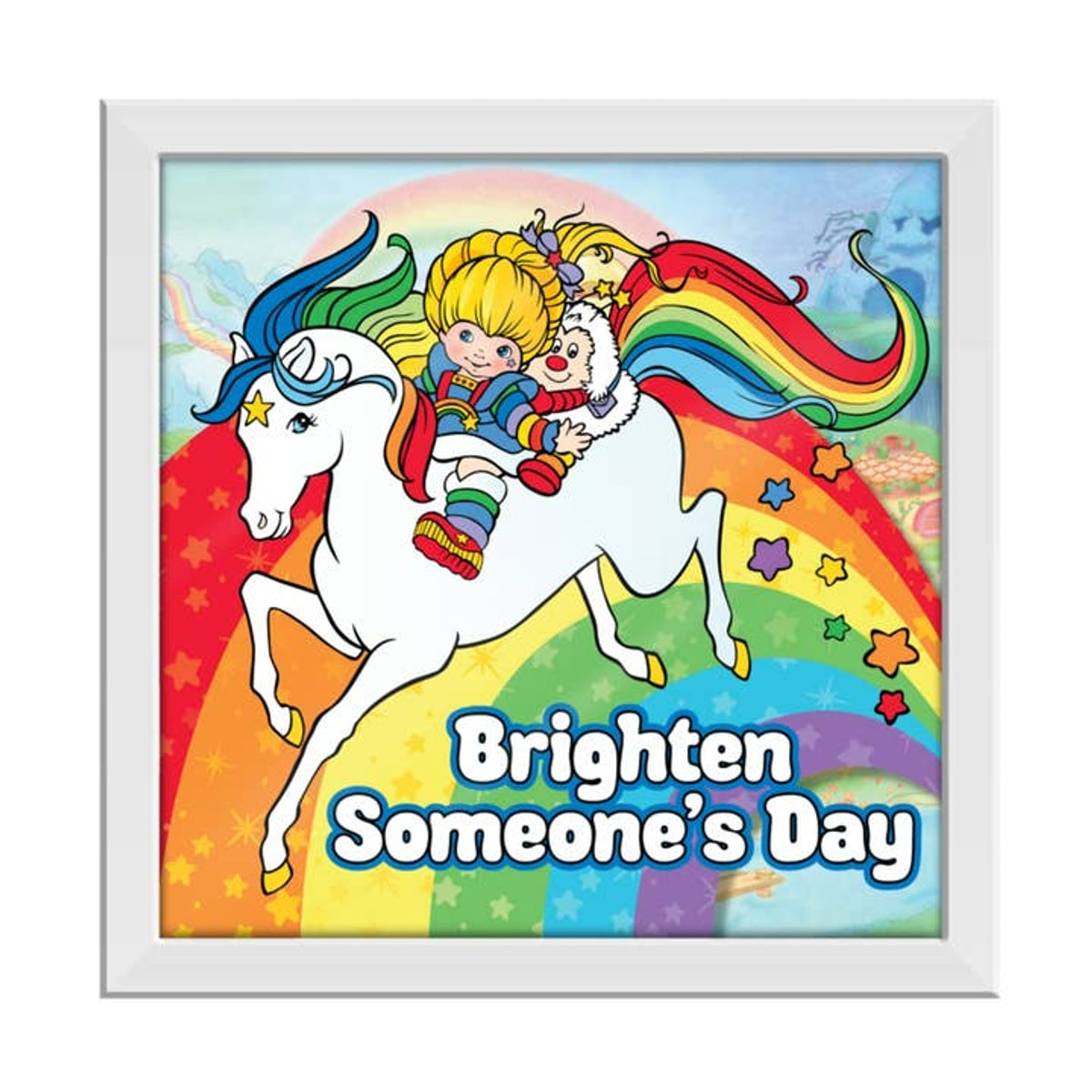 Rainbow Brite Brighten Someone's Day 6" X 6" Framed Mdf Wall Art