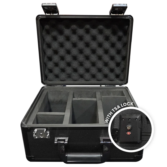 Evoretro - Black Aluminum Heavy Duty Graded Card Lockable Storage Box 3 Rows