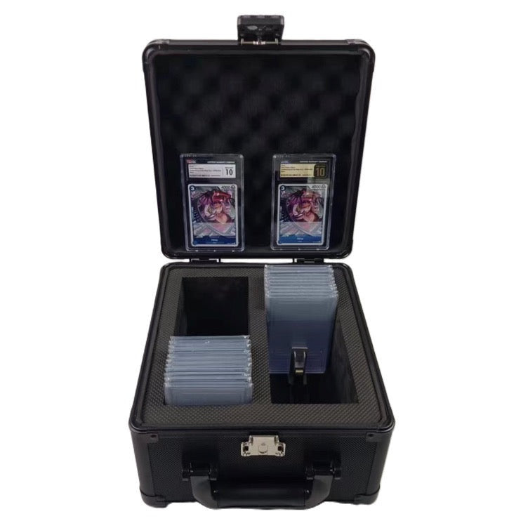 Evoretro - Black Aluminum Heavy Duty Graded Card Lockable Storage Box 2 Rows