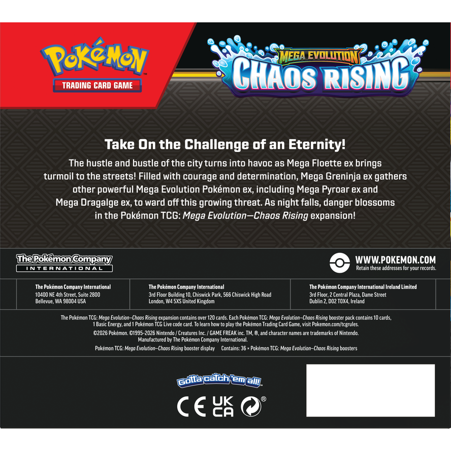 Pokemon TCG: Mega Evolution Chaos Rising Booster Display
