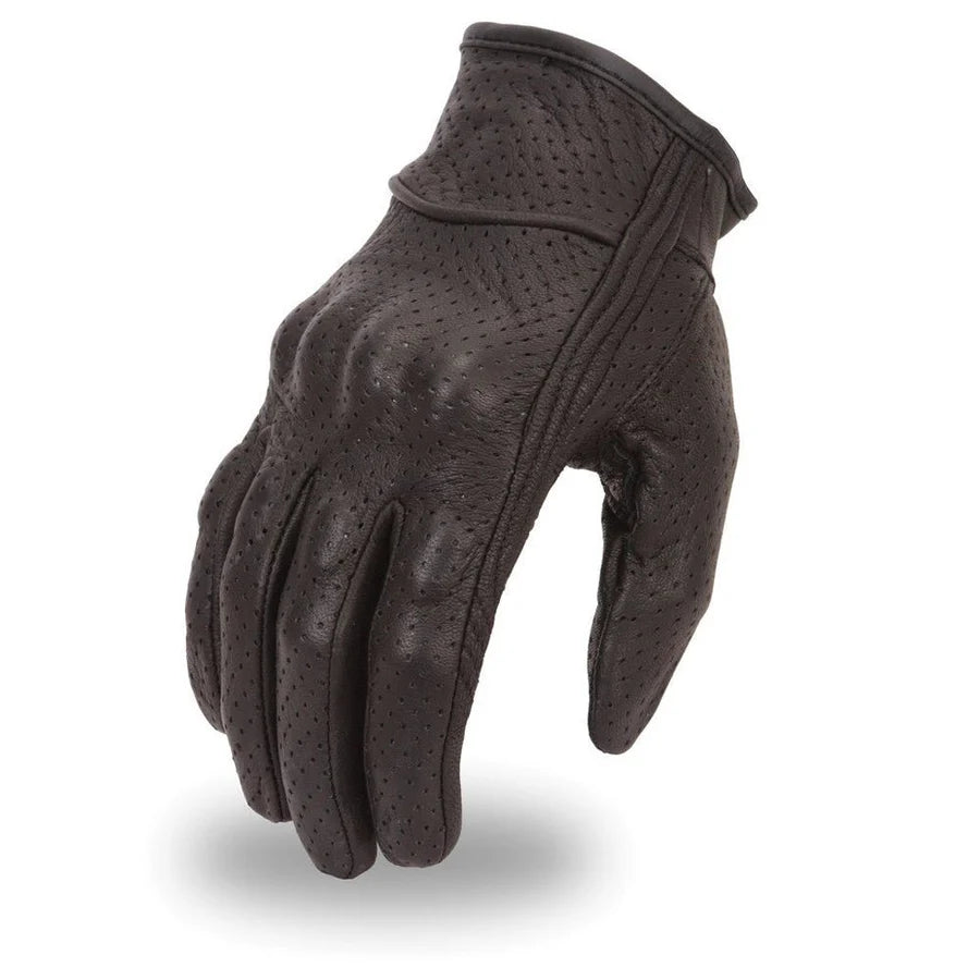 Men's Premium Perforated Goatskin Motorcycle Gloves