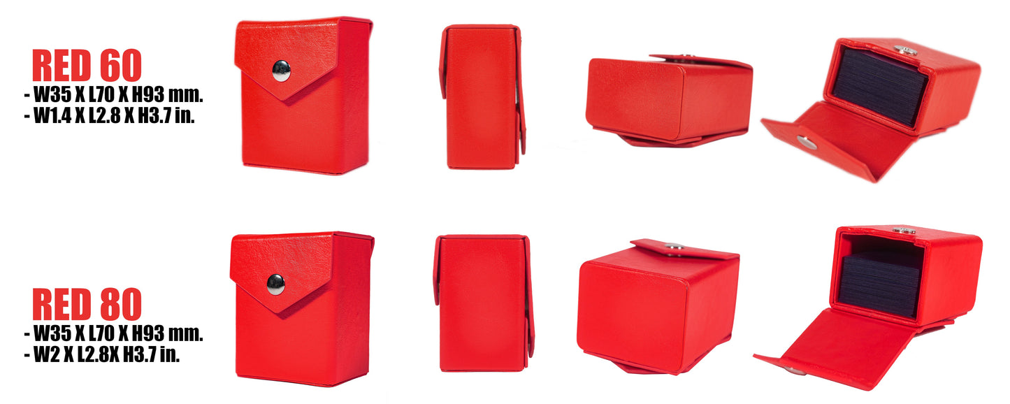 Red Deck Box + Belt Loop - Hard Shell - Faux Leather
