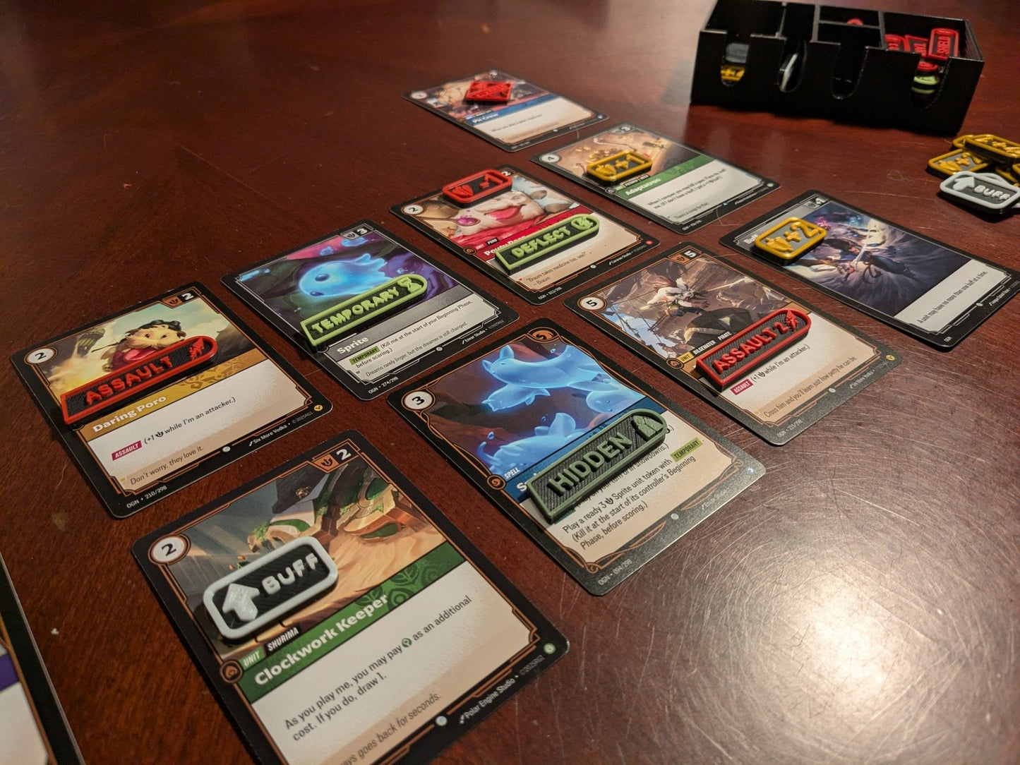 Riftbound TCG Token Set – 48 Pieces with Empowered, Buff, + Stun with Case (Unofficial)