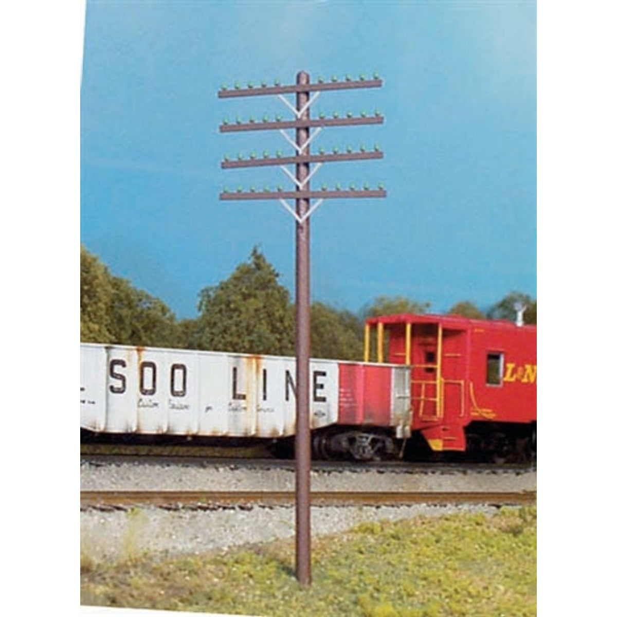 Rix Products 628-0034 HO 4-Arm Railroad Telephone Poles Pkg of 12 NIB