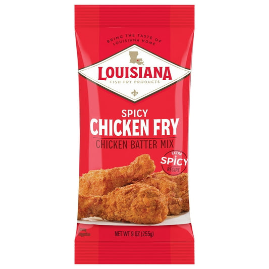 Louisiana Fish Fry Products Crispy Spicy Chicken Fry Coating, 9 oz Bag
