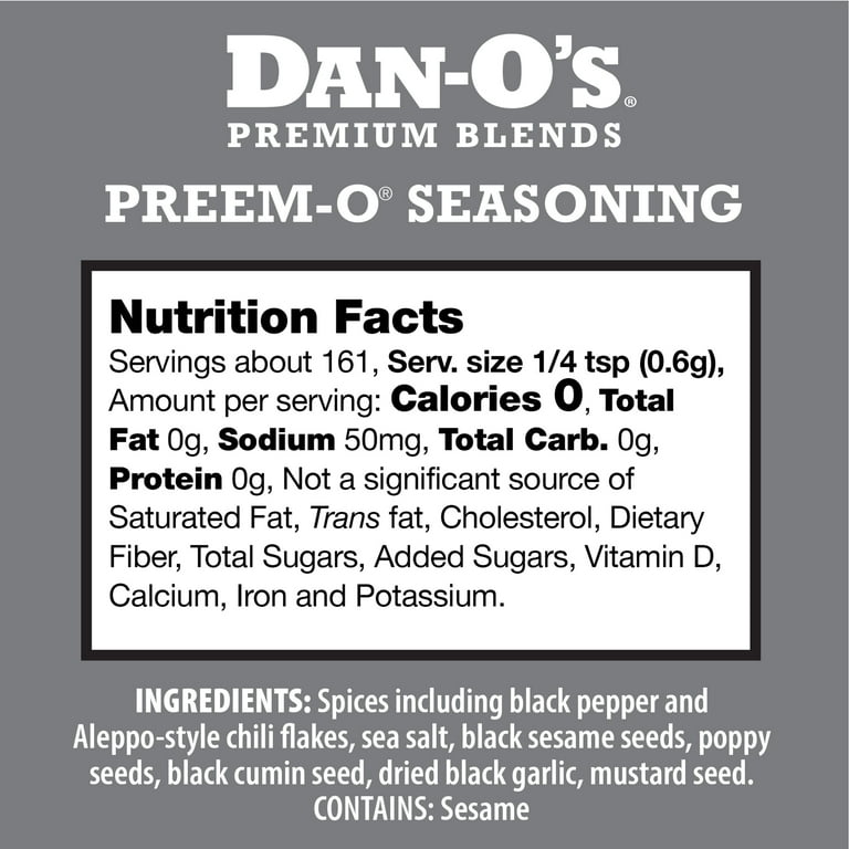 Dan-O's Seasoning Preem-O, 3.4oz