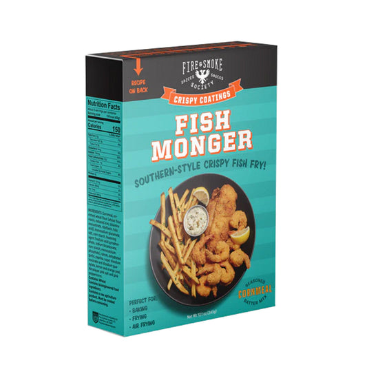 Fire & Smoke Society Southern Style Crispy Fish Fry Mix, Fish Monger Coating, 12.1oz