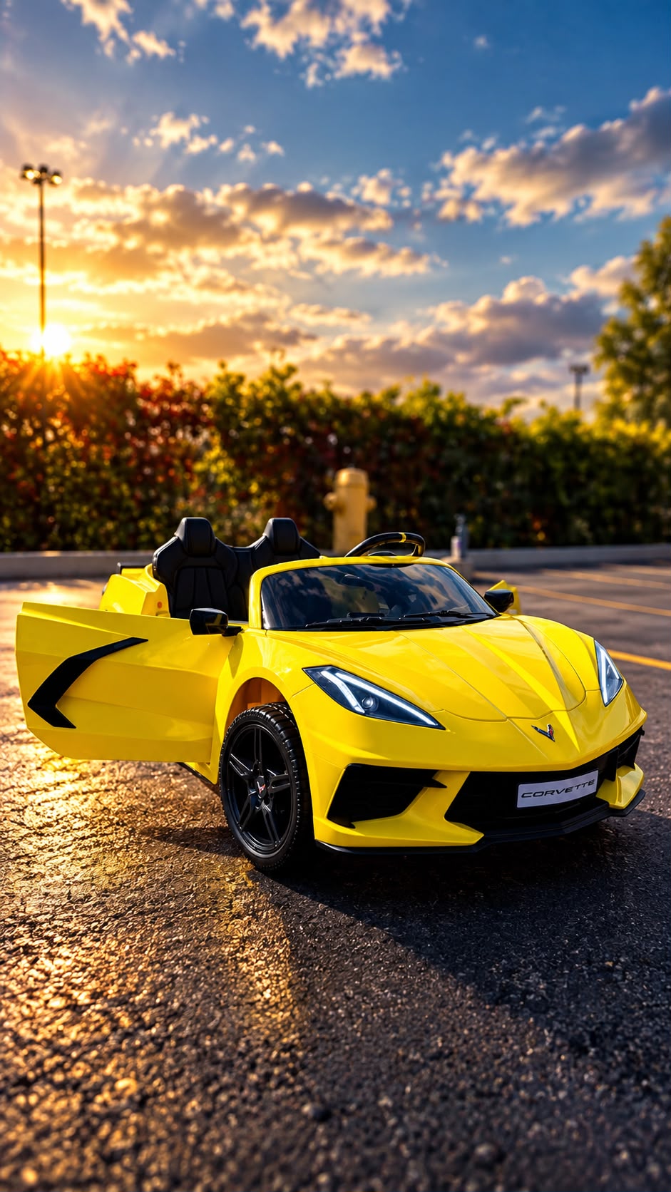 24V Chevrolet Corvette C8 2 Seater DELUXE EDITION Kids Ride on Car with Remote Control