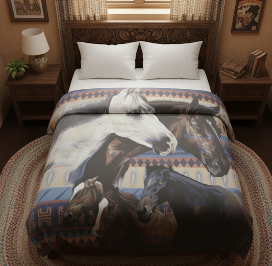 LUXURY PLUSH ULTRA SOFT BLANKET HORSE (Spirit of love)