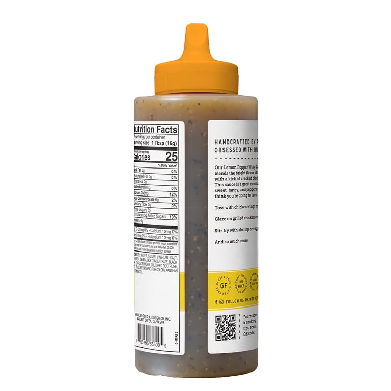 Kinder's Lemon Pepper Wing Sauce, 15.5oz