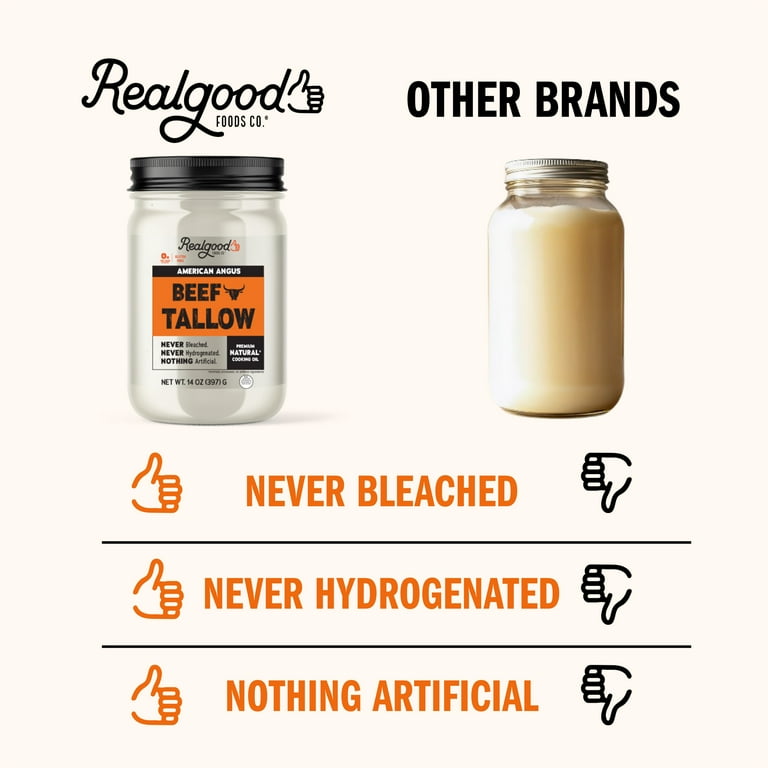 Real Good Foods Co. American Angus Beef Tallow Oil, 14oz