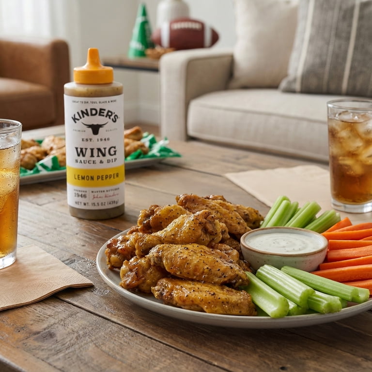 Kinder's Lemon Pepper Wing Sauce, 15.5oz