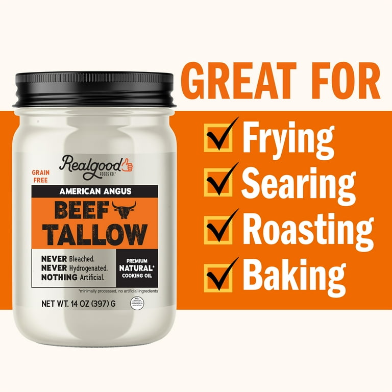 Real Good Foods Co. American Angus Beef Tallow Oil, 14oz