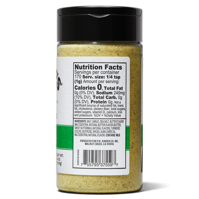 Kinder's Buttery Garlic Salt Seasoning, 6oz