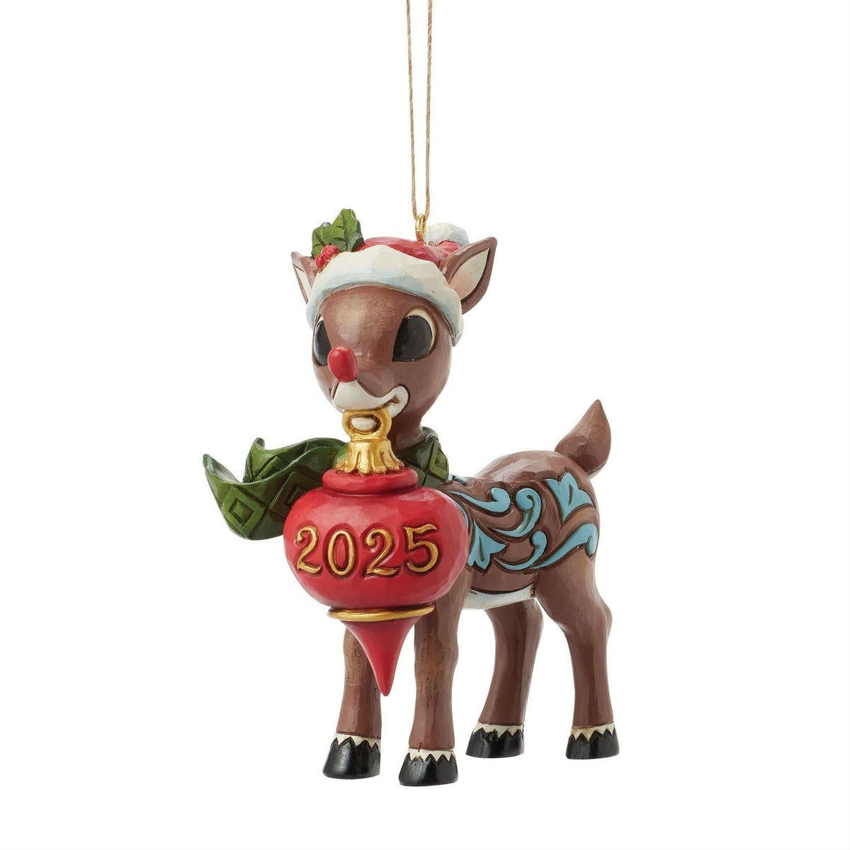 Ruldolph the Red Nose Reindeer - Dated 2025 Rudolph Holding Ornament