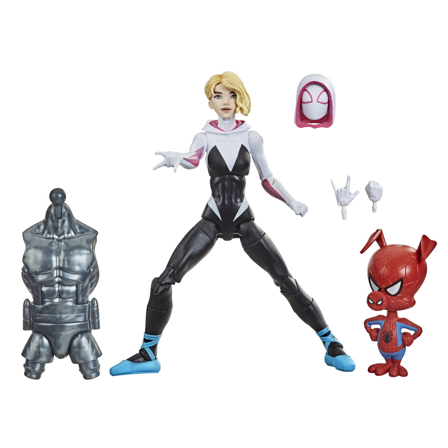 Hasbro Marvel Legends Spider-Man: Into the Spider-Verse Gwen Stacy 6-inch Action Figure Toy And Spider-Ham Mini-Figure