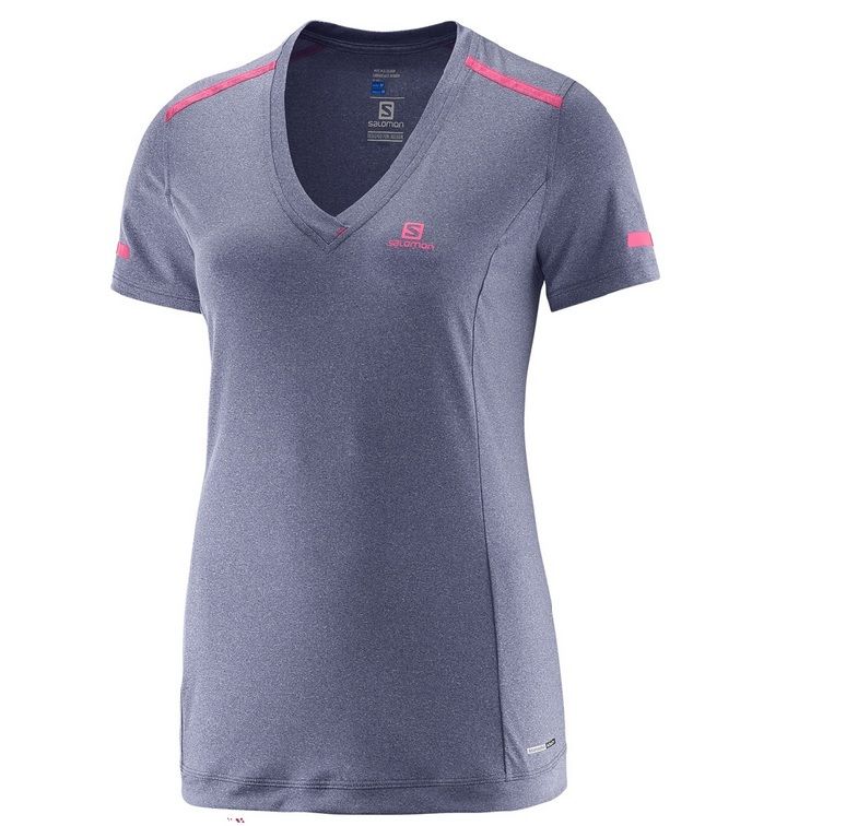 Salomon Women's Park Tee V-Neck Running Shirts XS-S