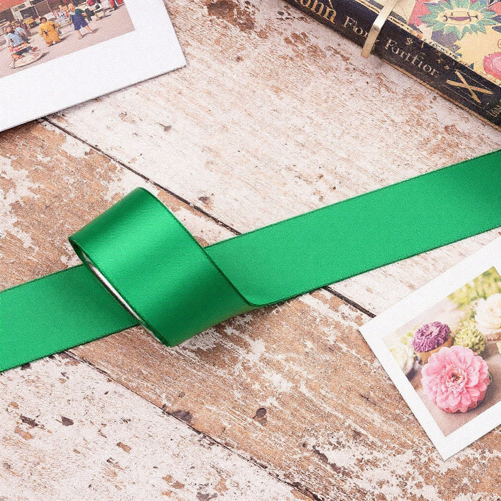 Satin Ribbon Double Face-Fern Green #552- 3.8 cm Wide