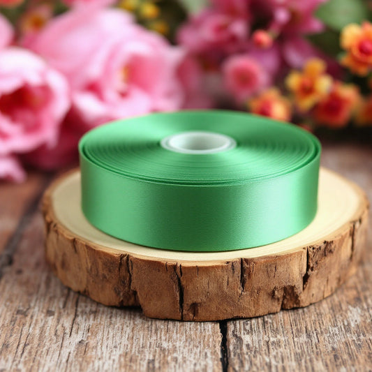 Satin Ribbon Double Face-Fern Green #552- 3.8 cm Wide
