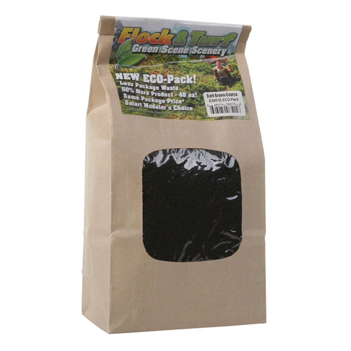 Scenic Express Flock & Turf Ground Cover ECO Pack Bag Coarse Dark Brown 48oz 1.4L