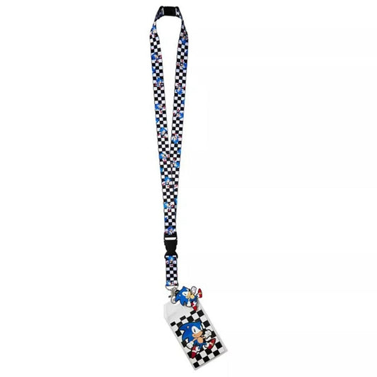 SEGA - Sonic the Hedgehog Checkered Print Lanyard with Charm