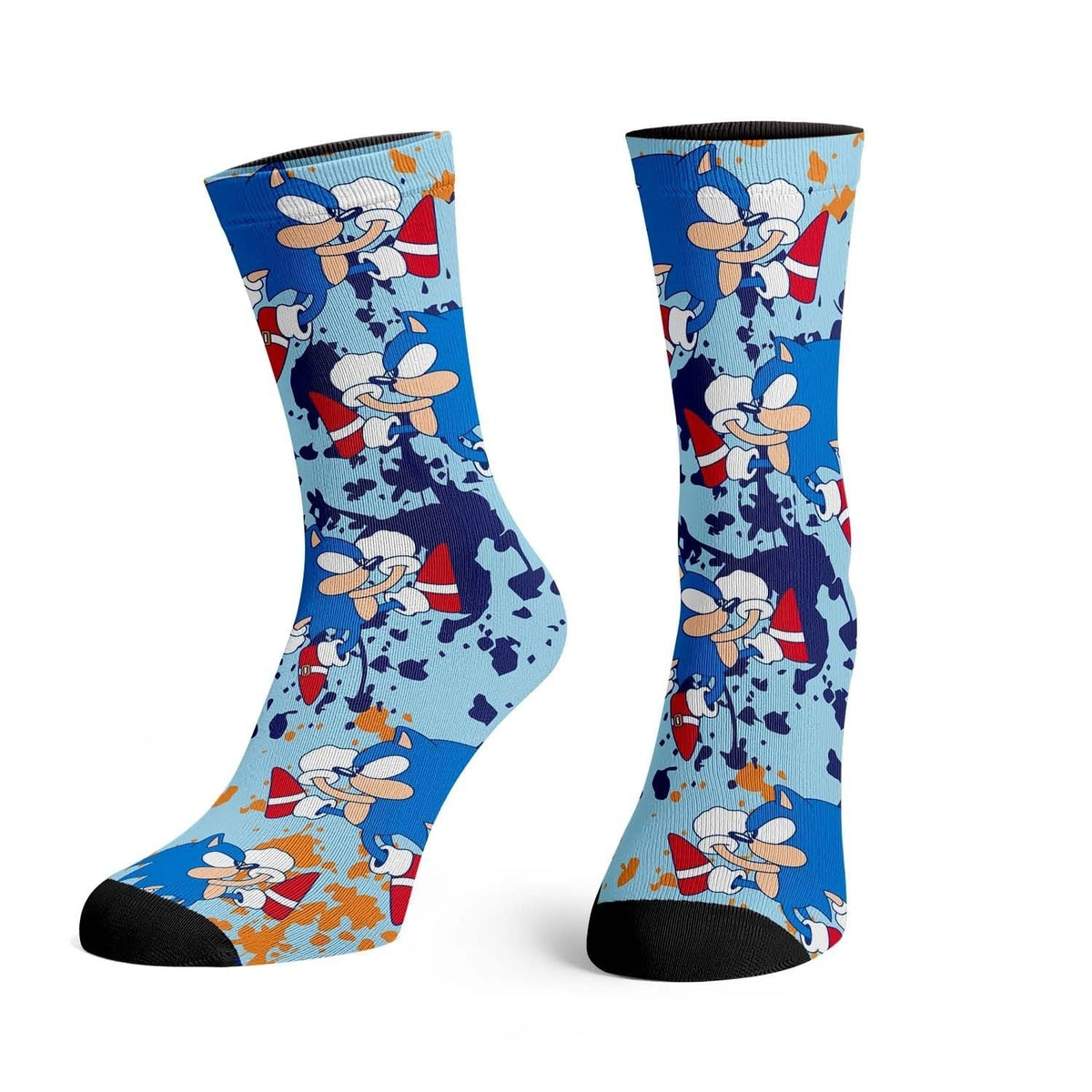 Sega Sonic the Hedgehog Splatter Crew Socks