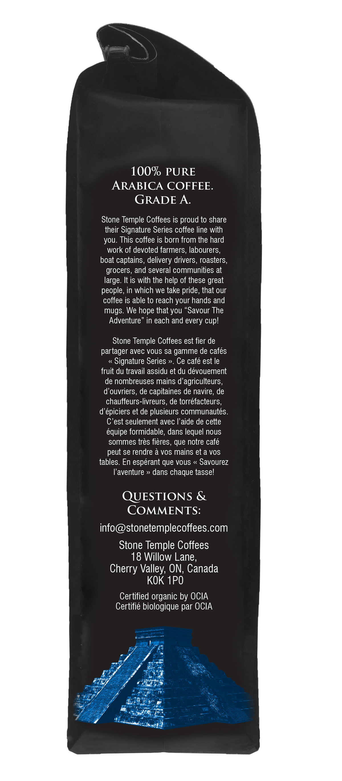 Espresso - Whole Bean, Espresso Roast, Certified Organic OCIA/ Fairtrade Coffee 1lb/454g
