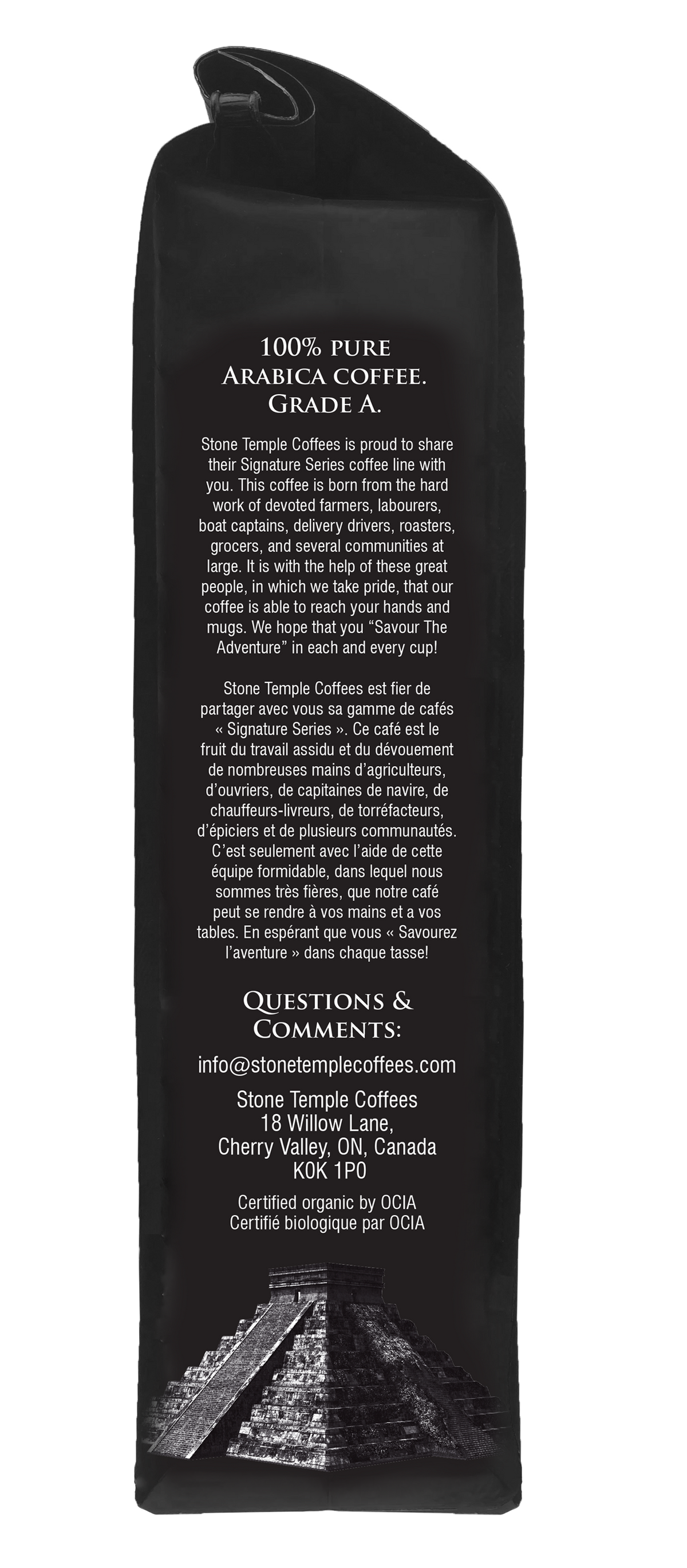 Peruvian Escape - Whole Bean, Medium Roast, Certified Organic OCIA/ Fairtrade Coffee 1lb/454g