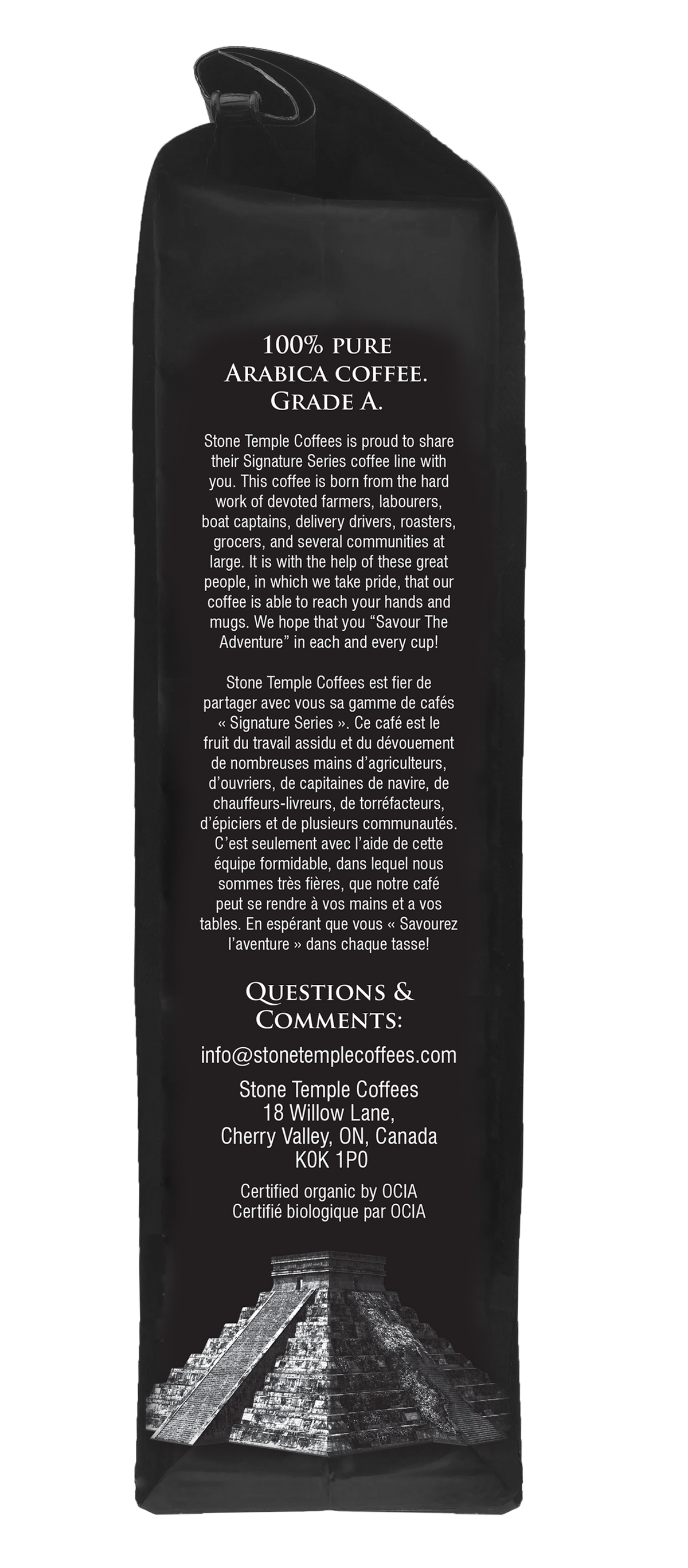 Temple Goddess - Ground, Dark Espresso, Certified Organic OCIA/ Fairtrade Coffee 1lb/ 454g
