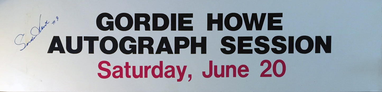 GORDIE HOWE AUTOGRAPHED VINTAGE HOCKEY SIGN – MR. HOCKEY AUTHENTIC NHL MEMORABILIA – RARE COLLECTIBLE (22.5" BY 5.5")