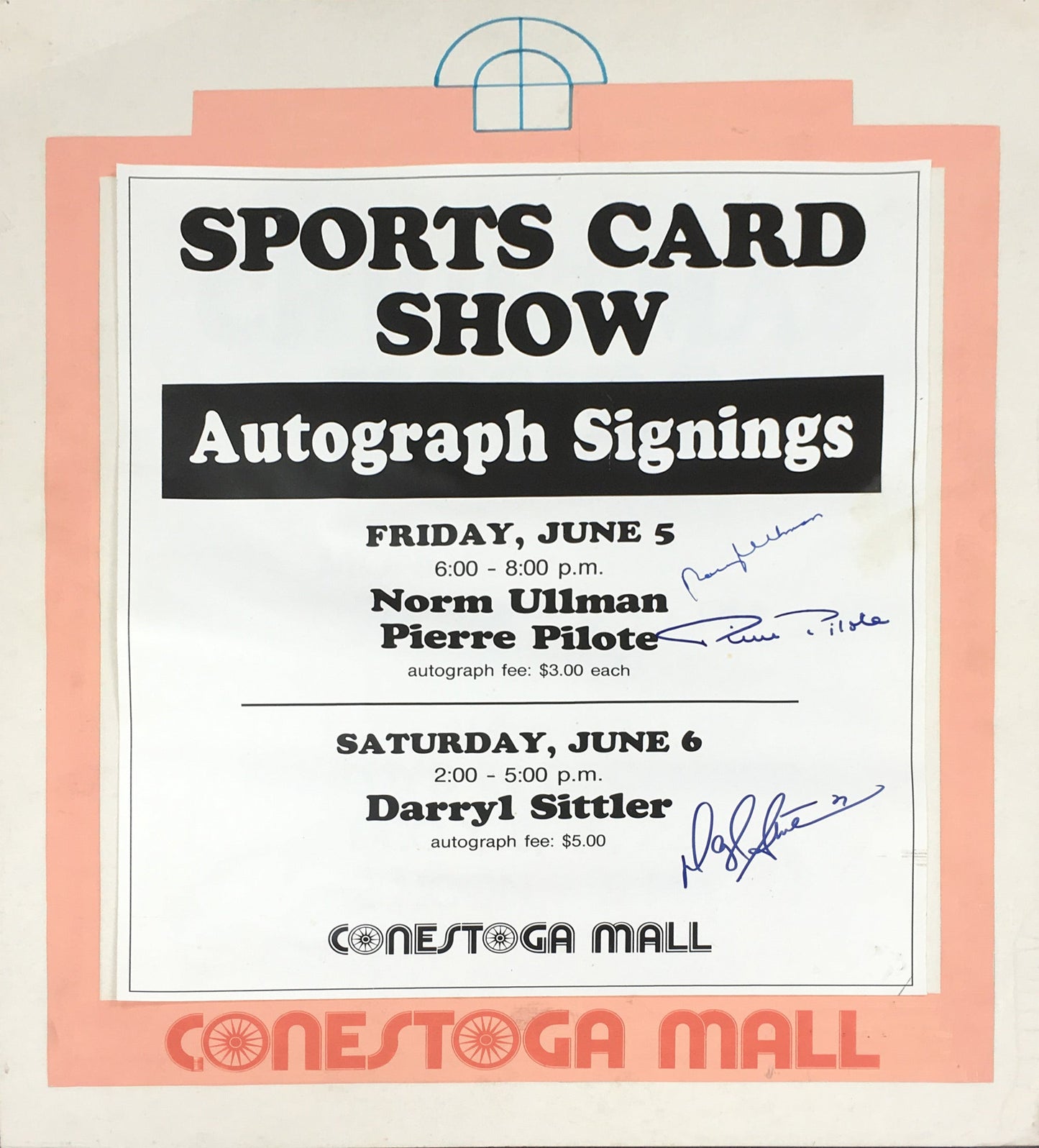 NORM ULLMAN, PIERRE PILOTE & DARRYL SITTLER AUTOGRAPHED HOCKEY SIGN – TRIPLE SIGNED NHL COLLECTIBLE – FRAMED MEMORABILIA (28" BY 22")