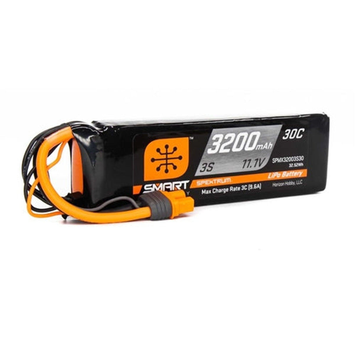 Spektrum SPMX32003S30 11.1V 3200mAh 3S 30C Smart LiPo Battery w IC3 Connector NIB