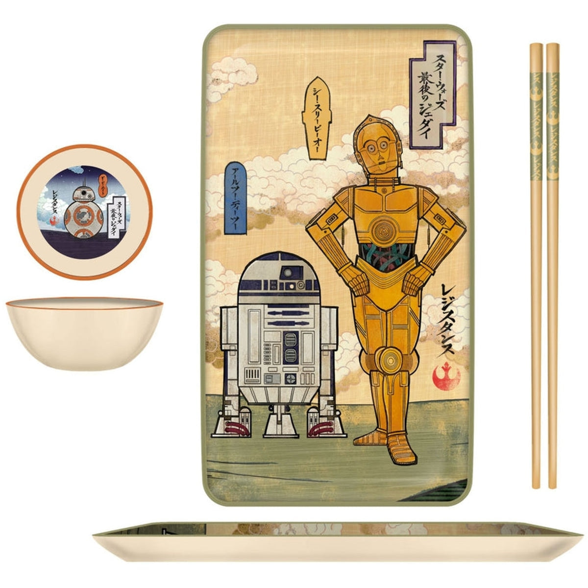 Star Wars Droid Illustrations Boxed 3pc Ceramic Sushi Set
