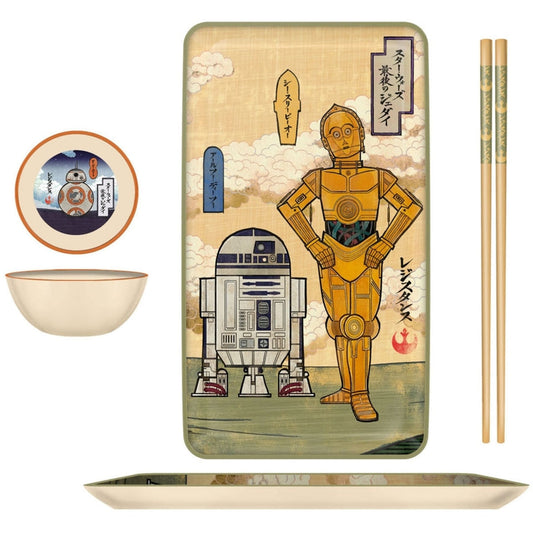 Star Wars Droid Illustrations Boxed 3pc Ceramic Sushi Set