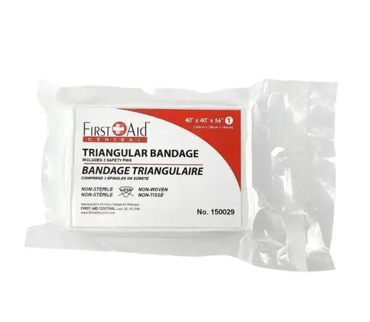 Triangular Bandage with Safety Pins, Vacuum Sealed, Non-Sterile, 40" x40" x 56"