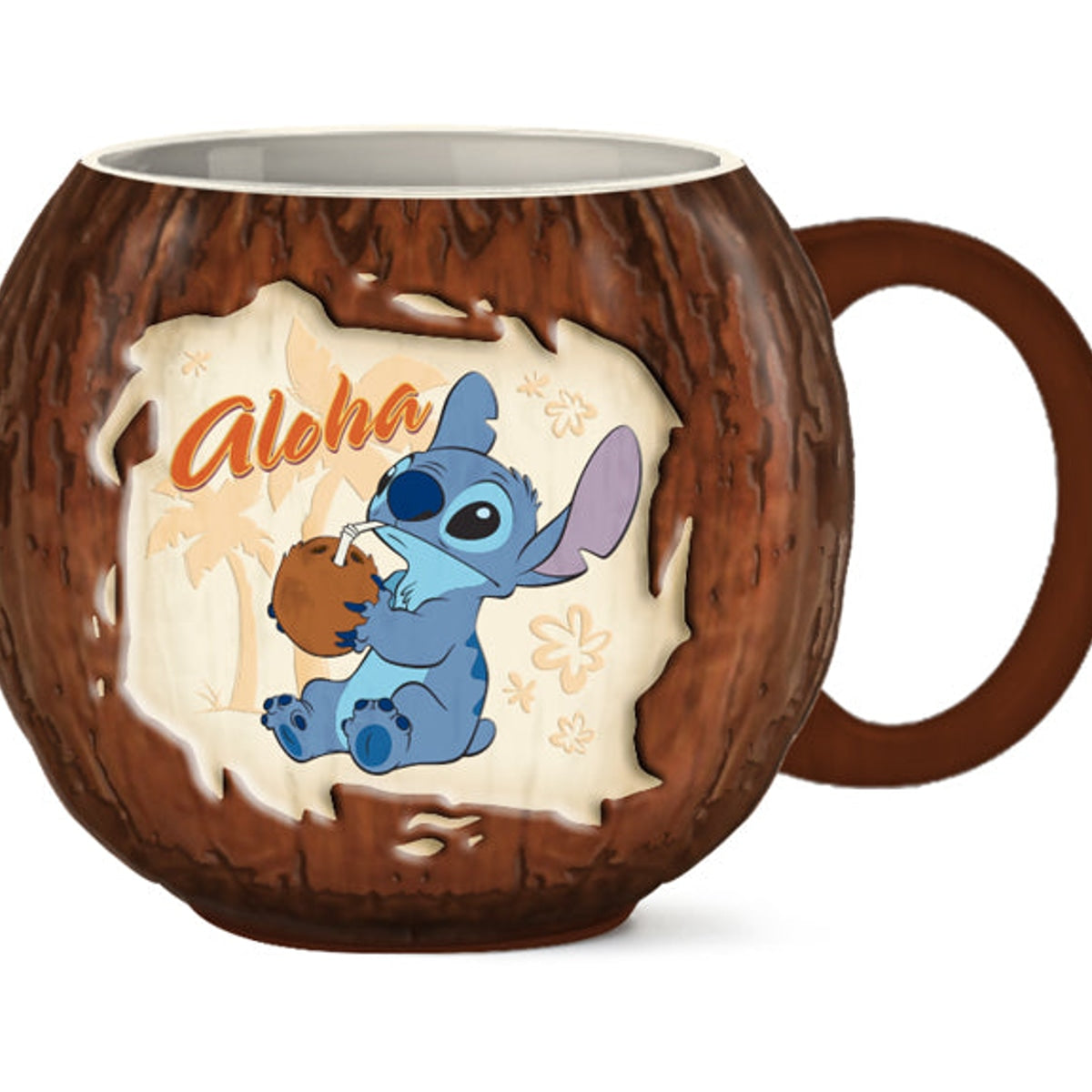 Stitch Aloha Ceramic Coconut 3D Sculpted Mug