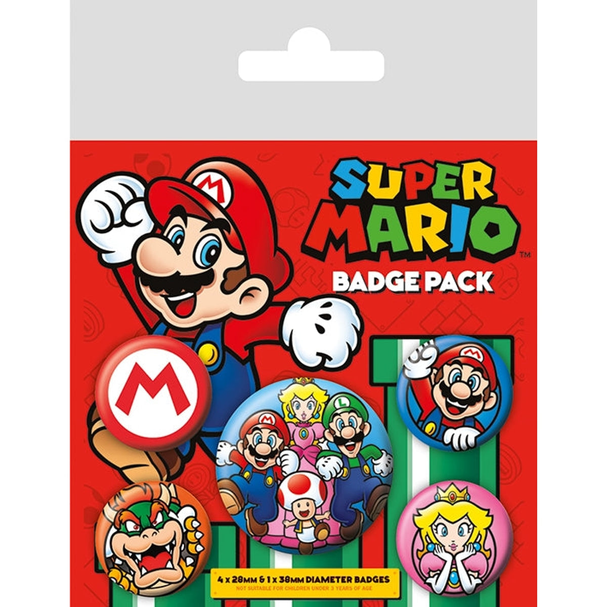 Super Mario 5pc Button Set